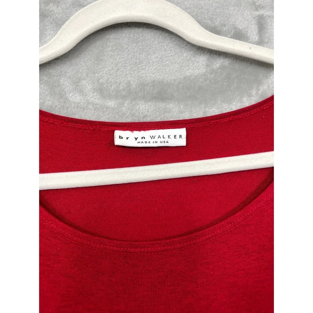 Bryn Walker Size L Red Asymmetrical Hem Stretch Tunic‎ Dress Siro Rayon